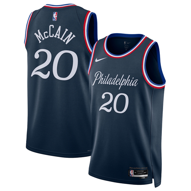 Men's Philadelphia 76ers #20 Jared McCain Navy 2025/26 City Edition Stitched Jersey